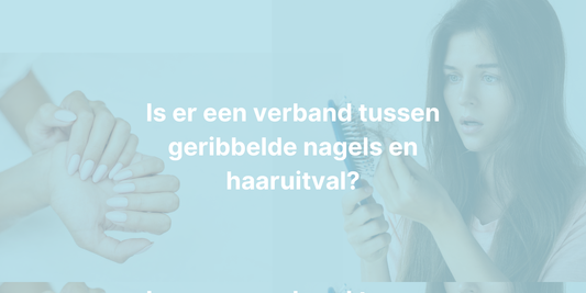 vrouw met haaruitval en groeven in haar nagels