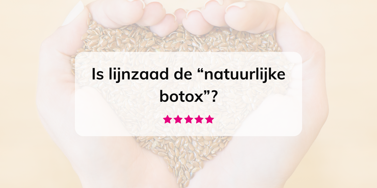 vrouw die lijnzaad in haar handen houdt, in de vorm van een hartje