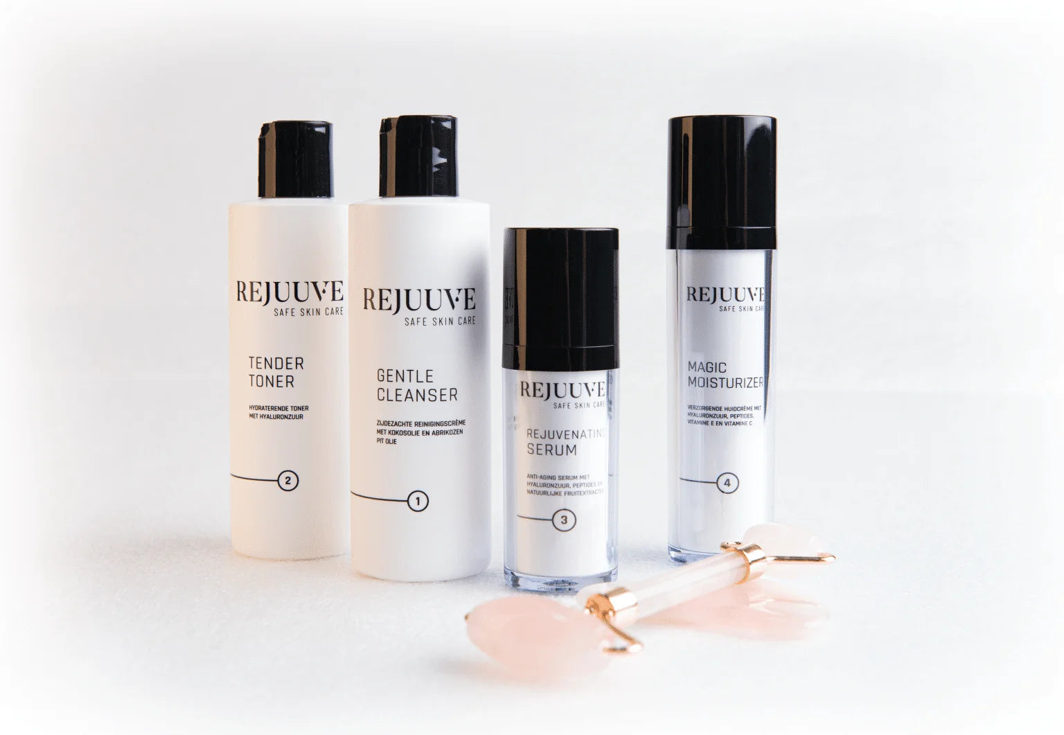 Rose quartz roller + gua sha