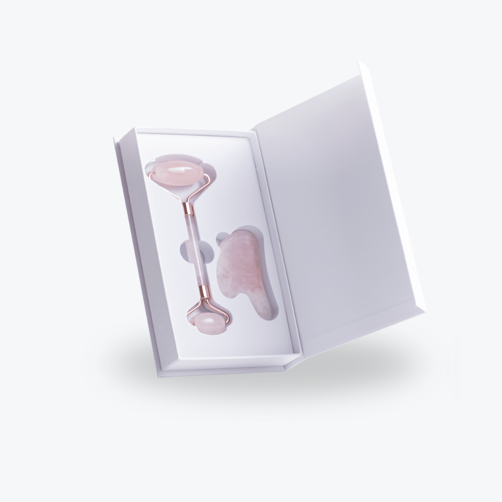Rose quartz roller + gua sha
