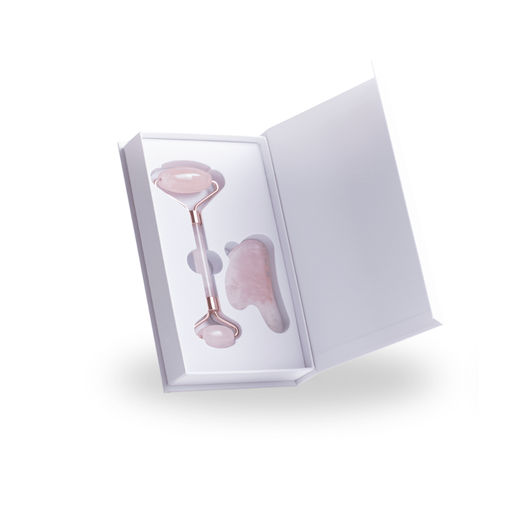 Rose quartz roller + gua sha