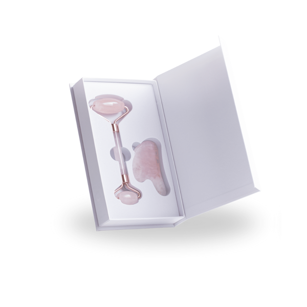 Rose quartz roller + gua sha