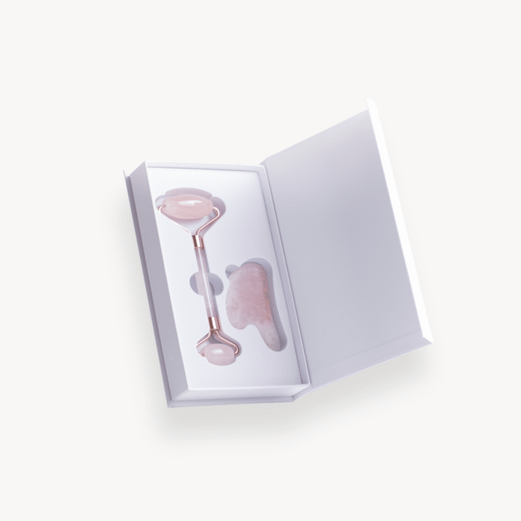 Rose quartz roller + gua sha